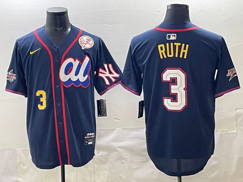 Men 2025 New York Yankees #3 Ruth Drak Blue All star Nike MLB Jersey style 07